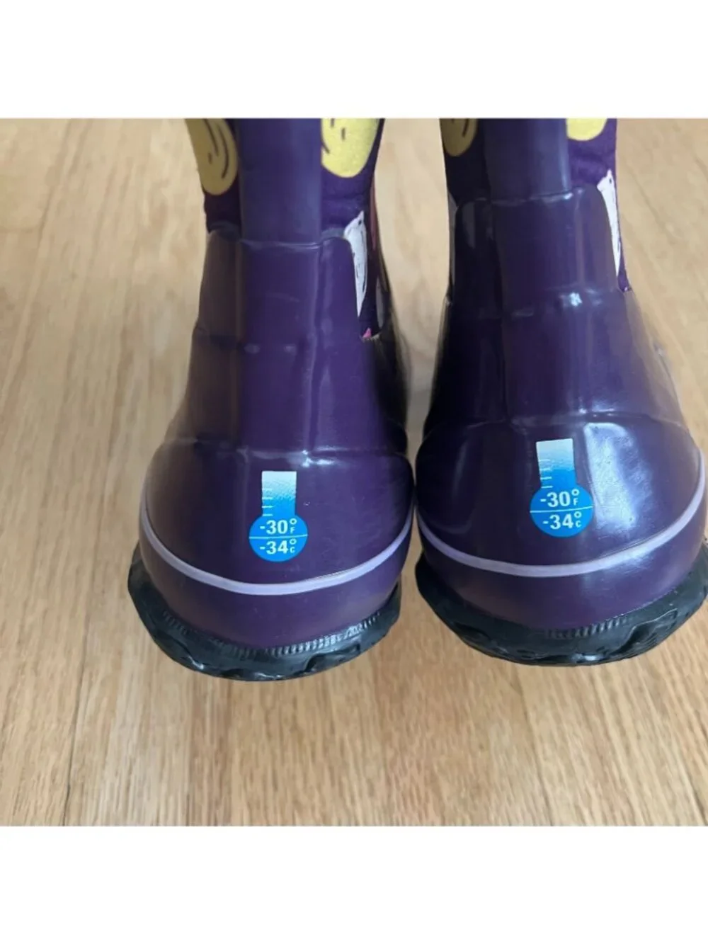 Bogs Kids Classic Sketched Purple Polka Dot Waterproof Winter Boots Youth Size 4